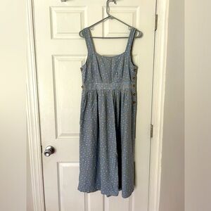 Blue Floral Midi Dress